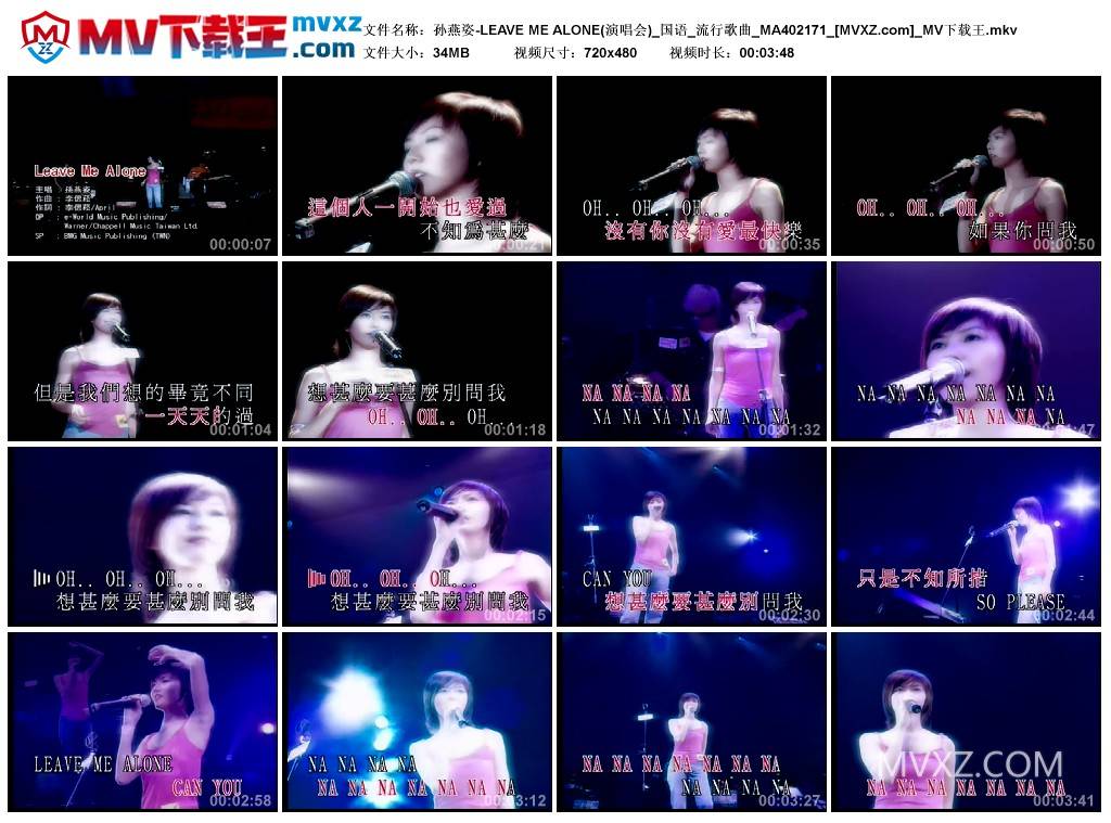 孙燕姿-LEAVE ME ALONE(演唱会)_国语_流行歌曲_MA402171